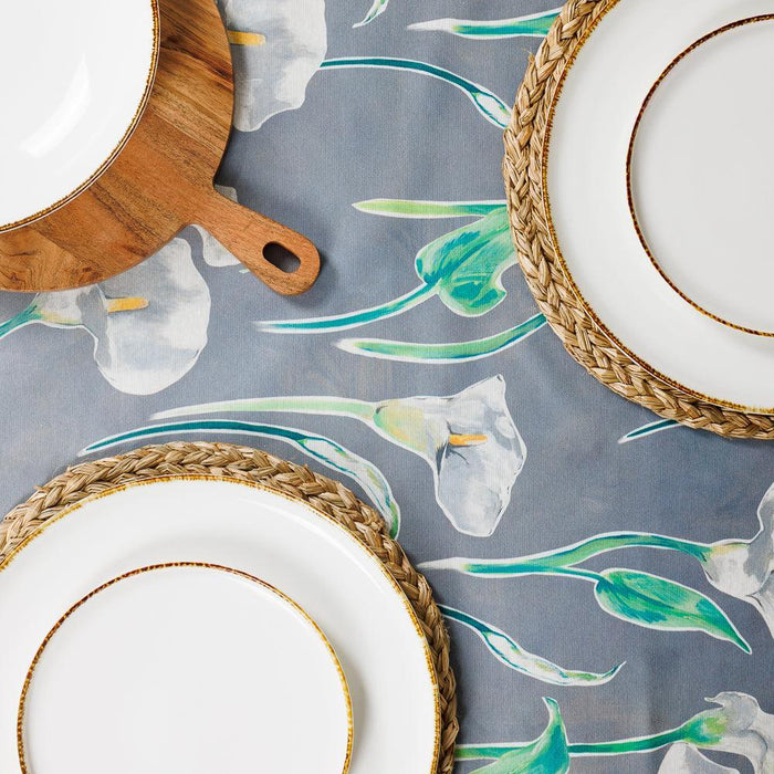 Carmel Designs Tablecloth Arum Lillies Light Grey-Tablecloths