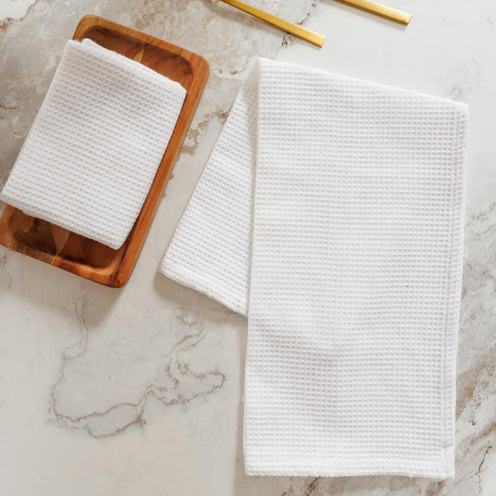 Caterers Choice Honeycomb Weave Kitchen Towel Set White 2 Pack-Dishcloths