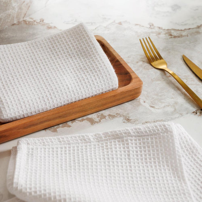 Caterers Choice Honeycomb Weave Kitchen Towel Set White 2 Pack-Dishcloths