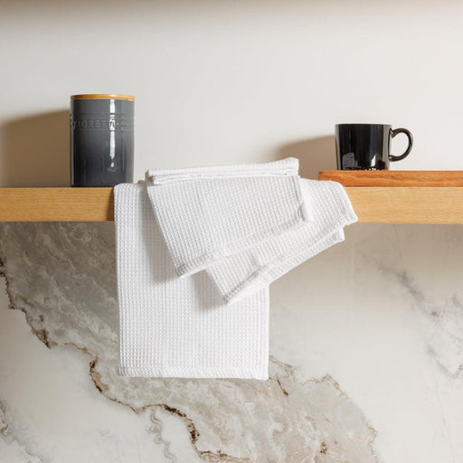 Caterers Choice Honeycomb Weave Kitchen Towel Set White 2 Pack-Dishcloths