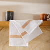 Caterers Choice Honeycomb Weave Kitchen Towel Set White with Stone Stripe 2 Pack