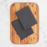 Caterers Choice Waffle Weave Kitchen Towel Set Charcoal 2 Pack