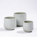 Ceramic Planter Etched - Grey Stripe-Décor