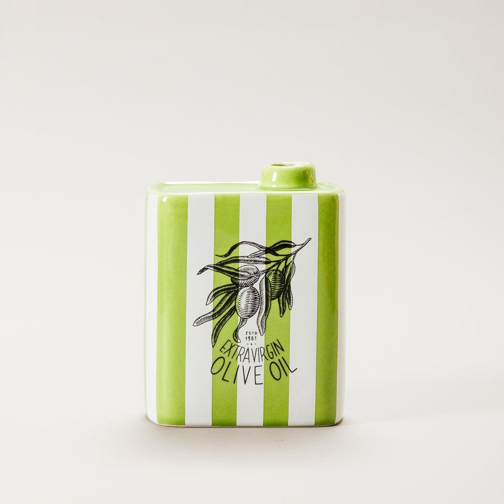 Ceramic Vase Striped Green-Vases