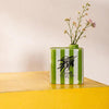 Ceramic Vase Striped Green