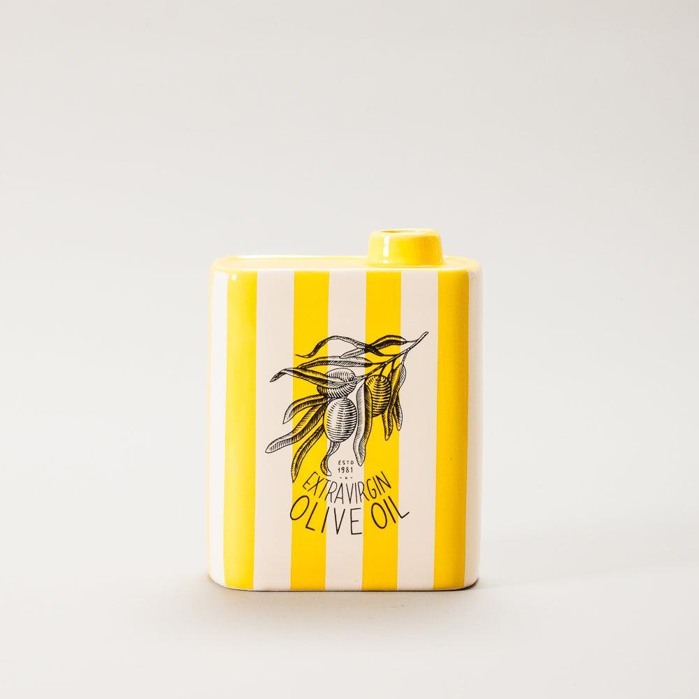 Ceramic Vase Striped Yellow-Vases