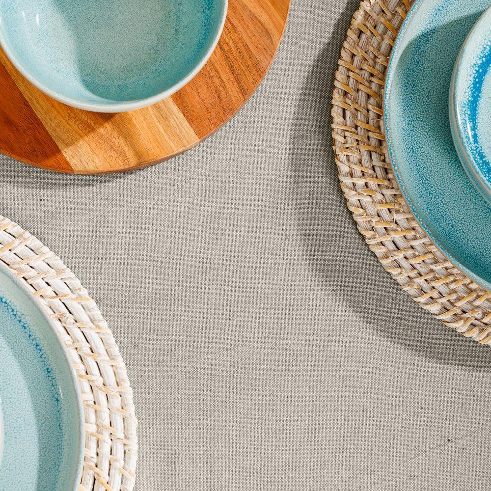 Chambray Cotton Tablecloth Beige-Tablecloths