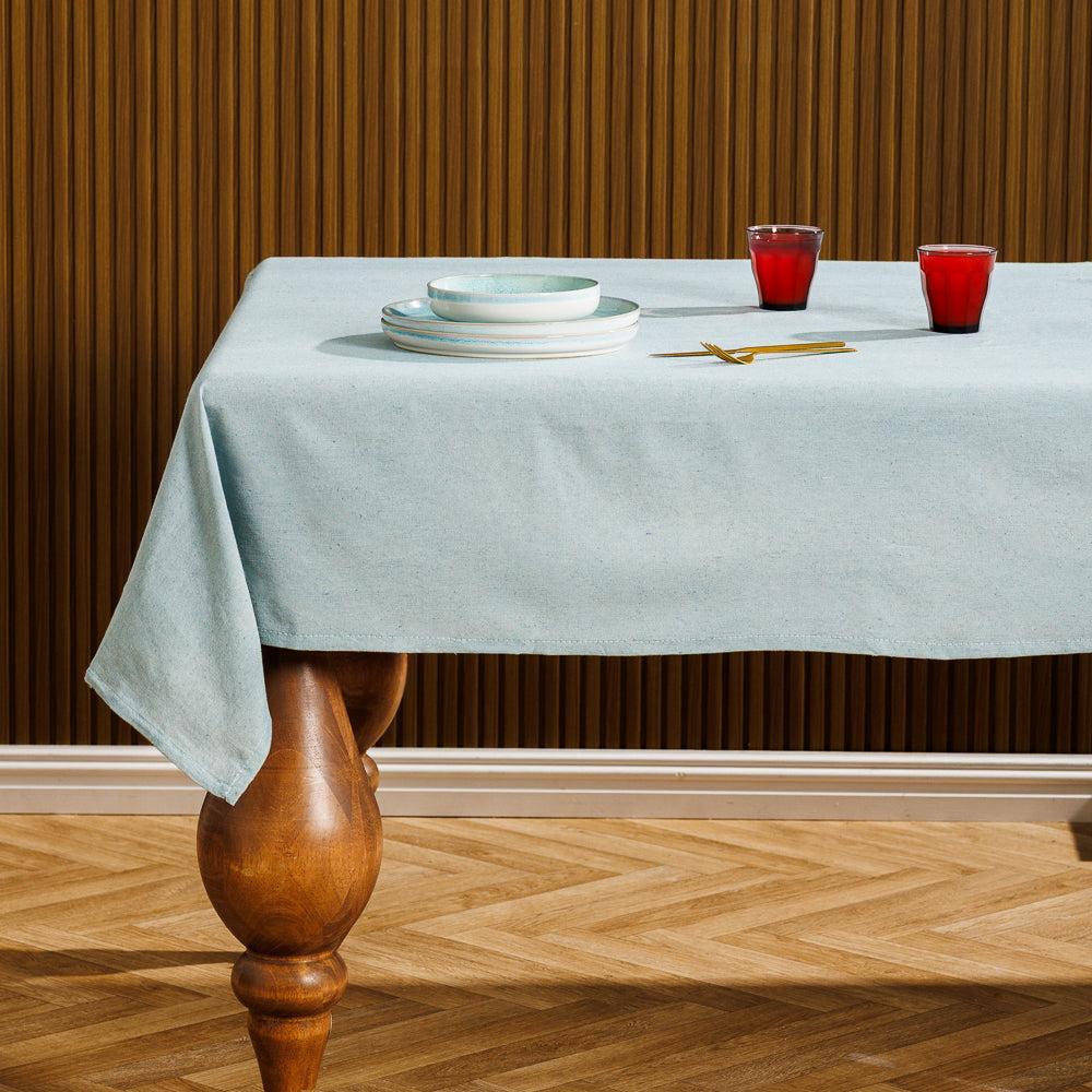 Chambray Cotton Tablecloth Duck Egg-Tablecloths