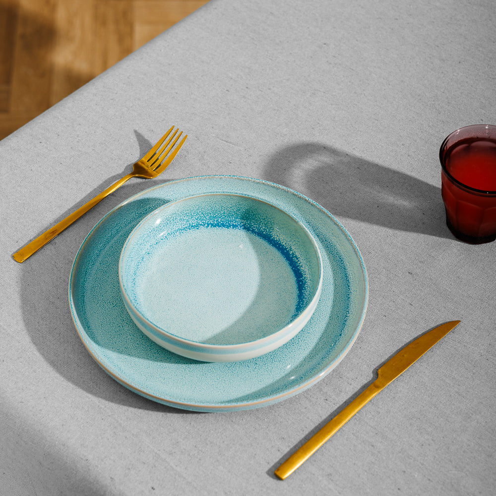 Chambray Cotton Tablecloth Light Grey-Tablecloths