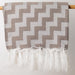 Chevron Jacquard Throw - Beige-Throw