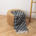 Chevron Jacquard Throw - Black-Throw