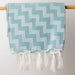 Chevron Jacquard Throw - Duck Egg-Throw
