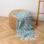 Chevron Jacquard Throw Duck Egg