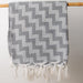 Chevron Jacquard Throw - Grey-Throw