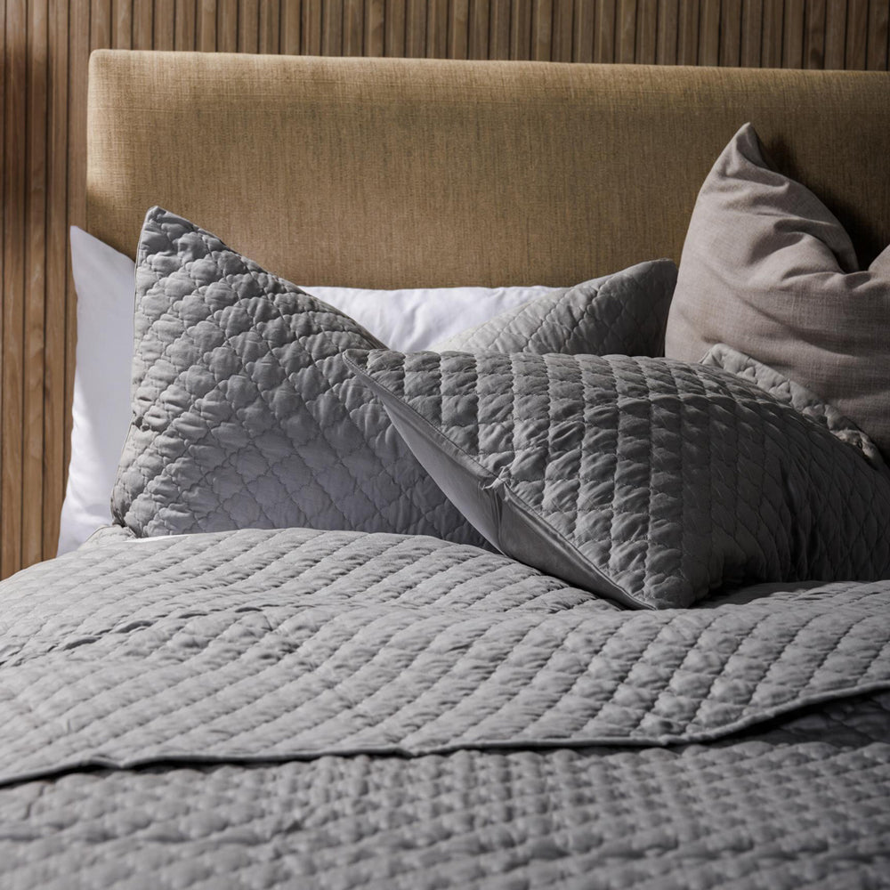 Clay Whisper Soft Premium Cotton Quilt Mid Grey-Quilts & Comforters