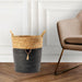 Conical Bulrush & Paper Basket - Black-Basket