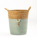 Conical Bulrush & Paper Basket - Moss-Basket