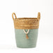 Conical Bulrush & Paper Basket - Moss-Basket