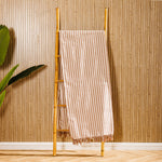 Cotton Bay Bengal Stripe 100% Cotton Cover Throw Beige