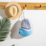 Cotton Bay Bold Stripe Fouta Bag Navy