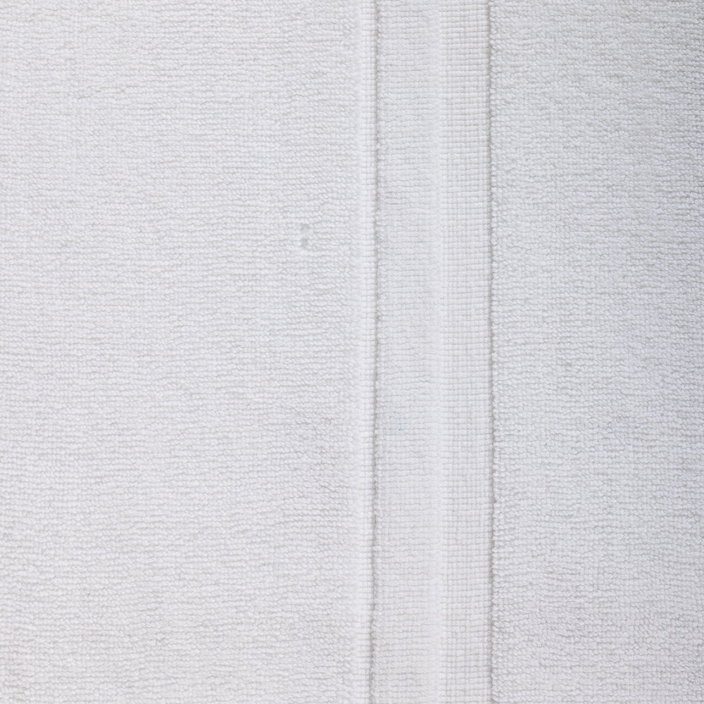 Cotton Bay Border Tub Mat White-Bath Mats