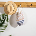 Cotton Bay Estee Fouta Bag Striped Beige and Navy