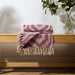 Cotton Bay Fringe Throw Geometric - Mauve