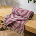 Cotton Bay Fringe Throw Geometric - Mauve