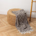 Geometric Lined Jacquard Throw - Beige-Throw