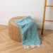 Geometric Lined Jacquard Throw - Duck Egg-Throw