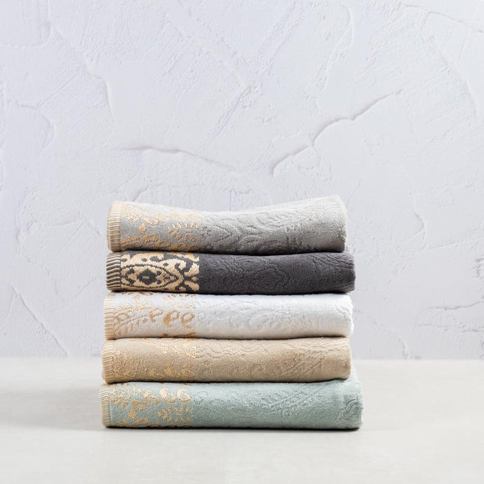 Cotton Bay Jacquard Border Bath Towel