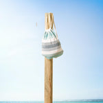 Cotton Bay Leo Stripe Fouta Bag  Turquoise and Teal