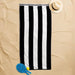 Cotton Bay Miami Cabana Beach Towel Black-Beach Towels