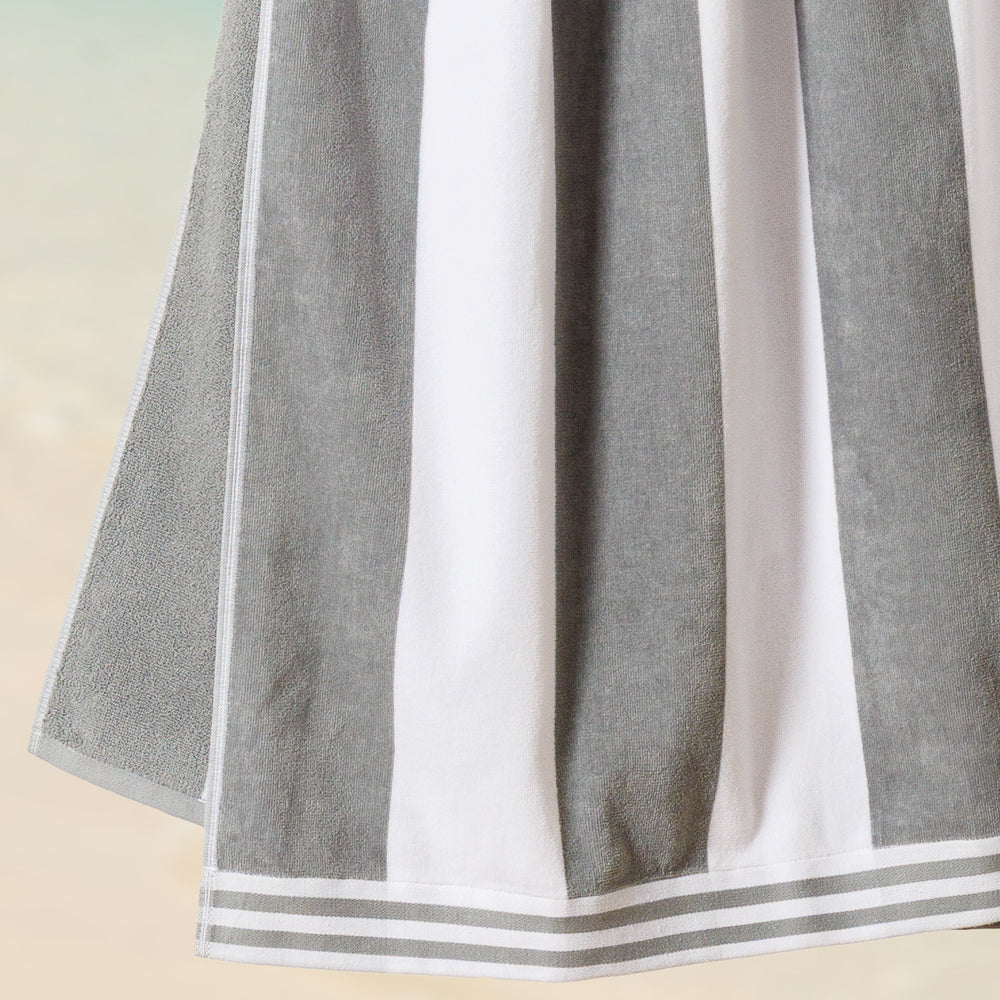 Cotton Bay Miami Cabana Beach Towel Light Grey-Beach Towels