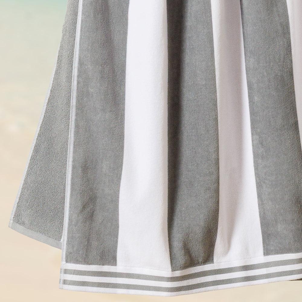 Cotton Bay Miami Cabana Beach Towel Light Grey-Beach Towels