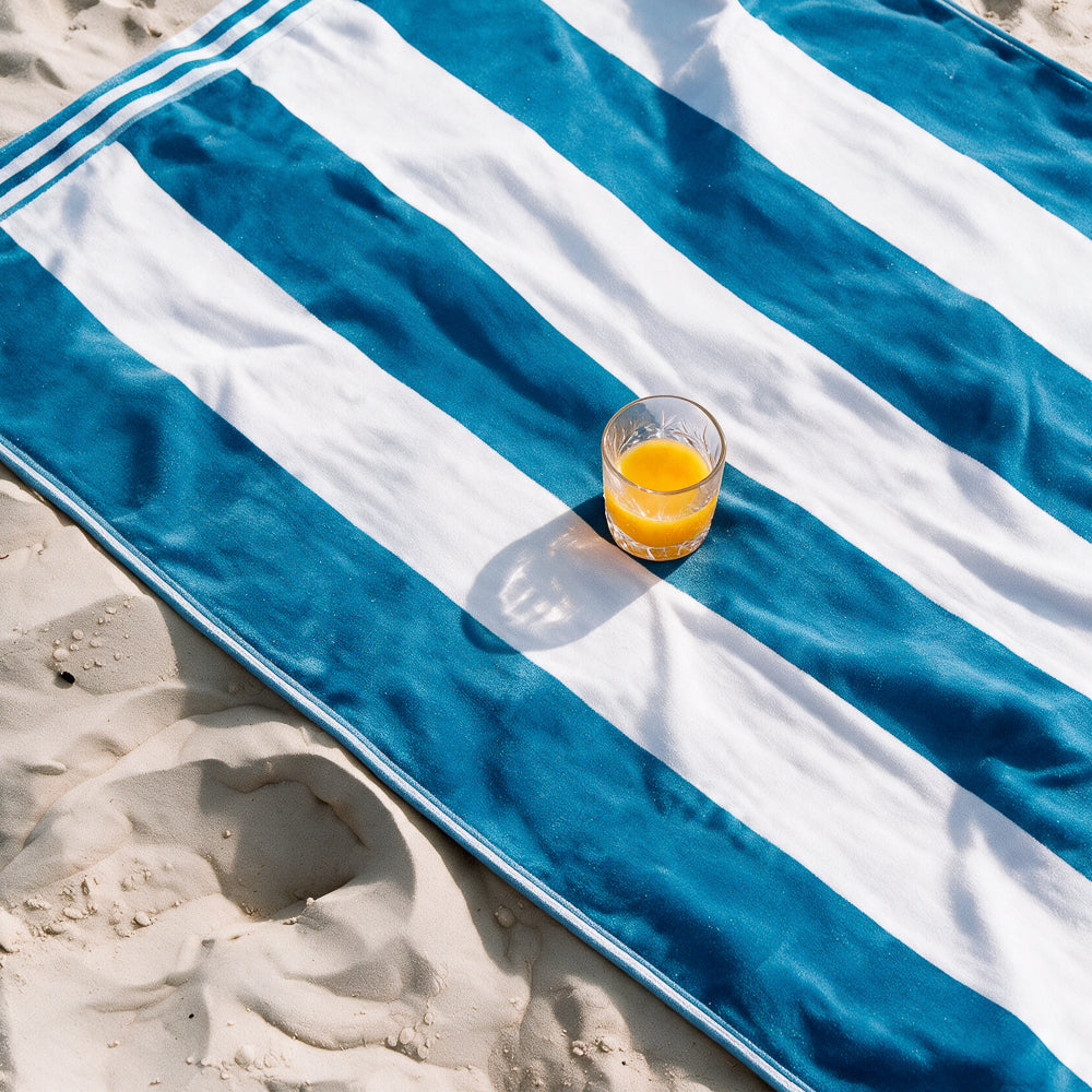 Cotton Bay Miami Cabana Beach Towel River Blue-Beach Towels