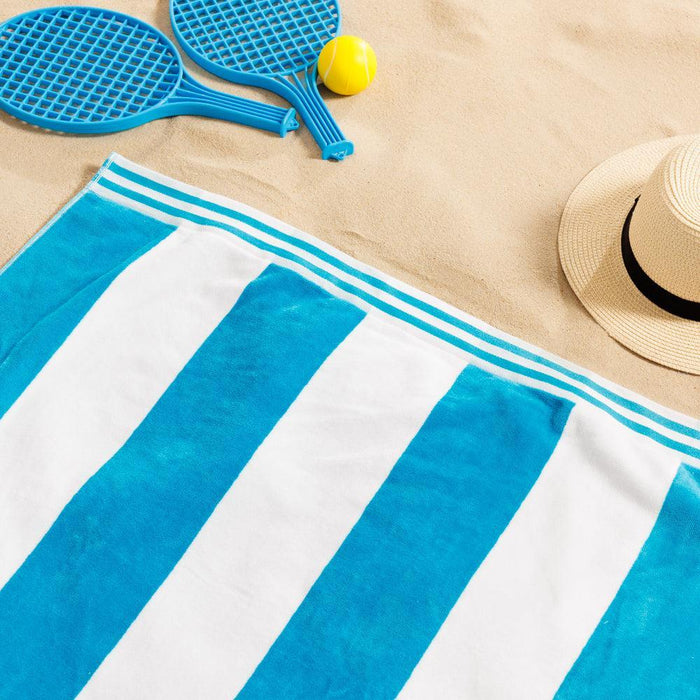 Cotton Bay Miami Cabana Beach Towel River Blue-Beach Towels