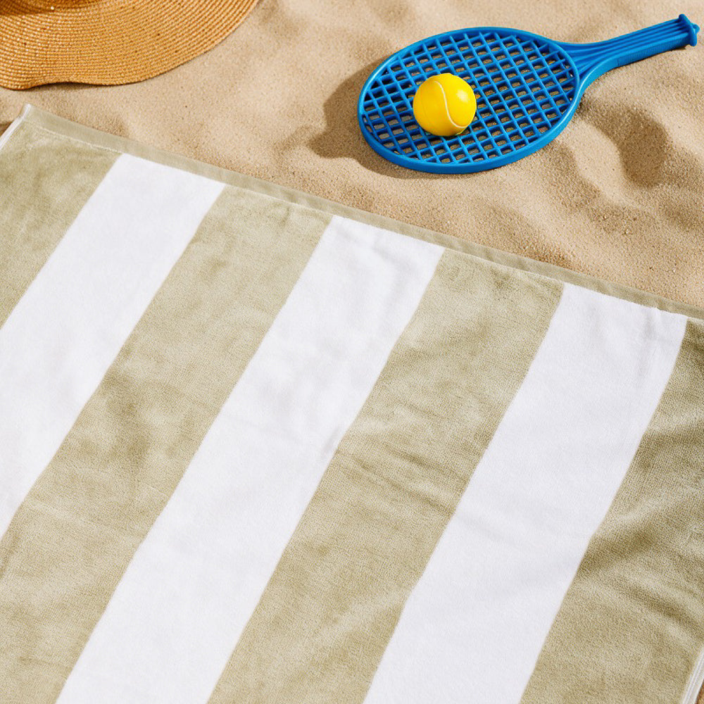 Cotton Bay Miami Cabana Beach Towel Sage Shore-Beach Towels