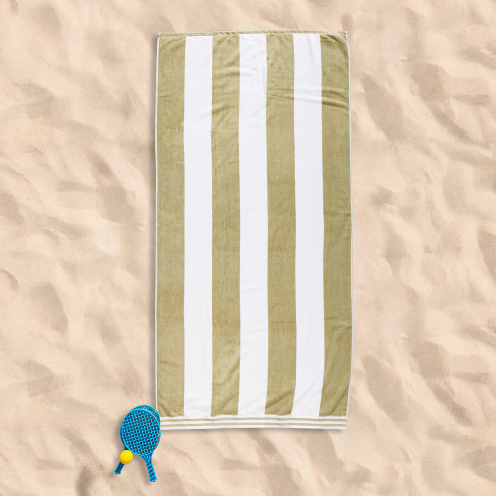 Cotton Bay Miami Cabana Beach Towel Sage Shore-Beach Towels