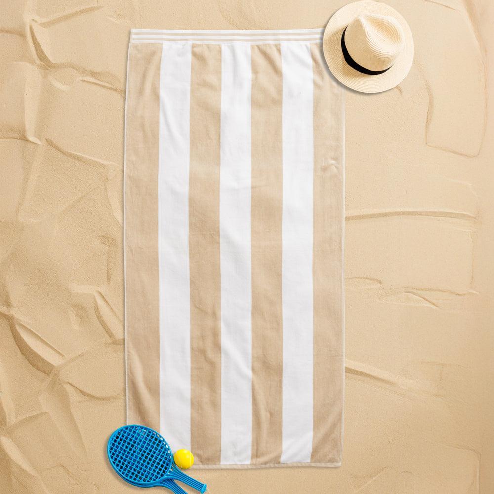 Cotton Bay Miami Cabana Beach Towel Sandy Stripe-Beach Towels