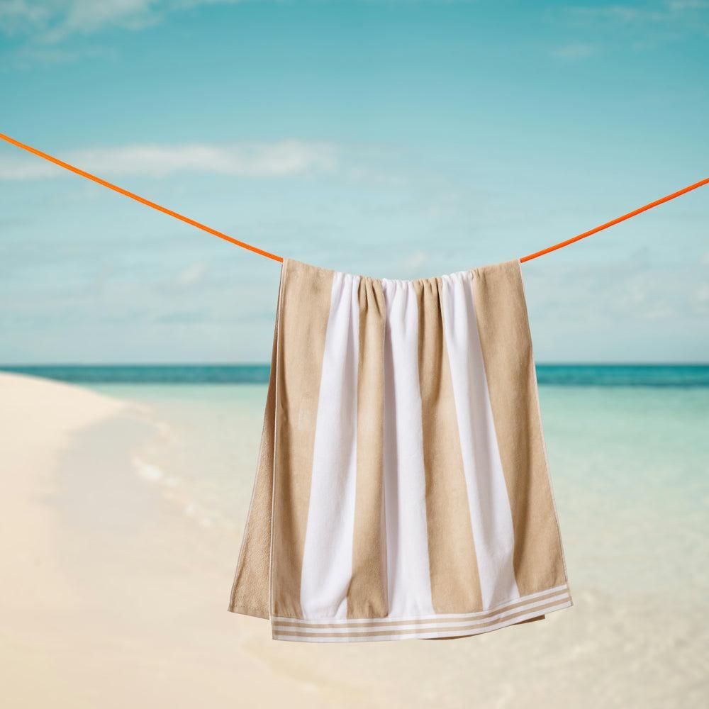 Cotton Bay Miami Cabana Beach Towel Sandy Stripe-Beach Towels
