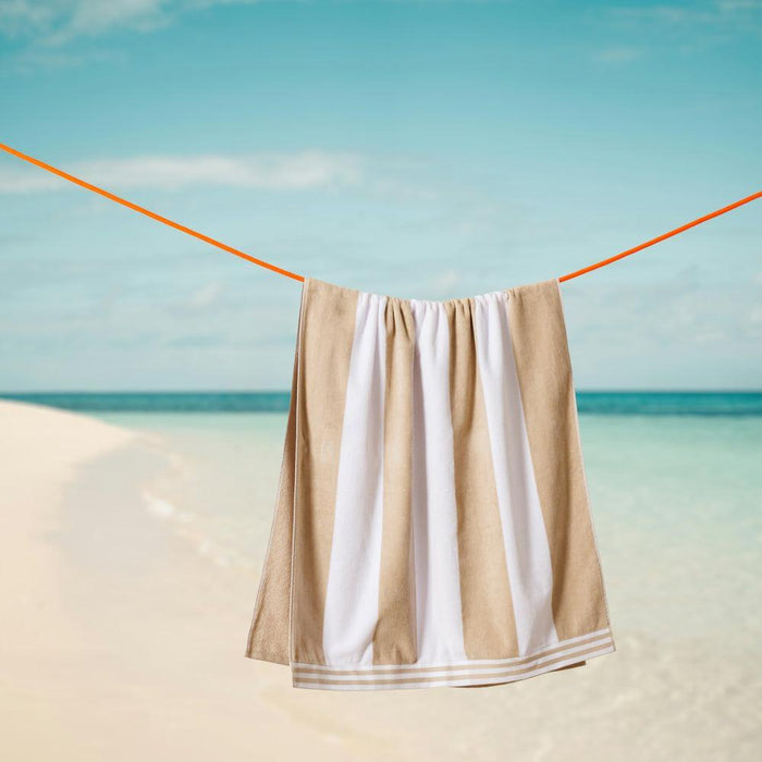 Cotton Bay Miami Cabana Beach Towel Sandy Stripe-Beach Towels