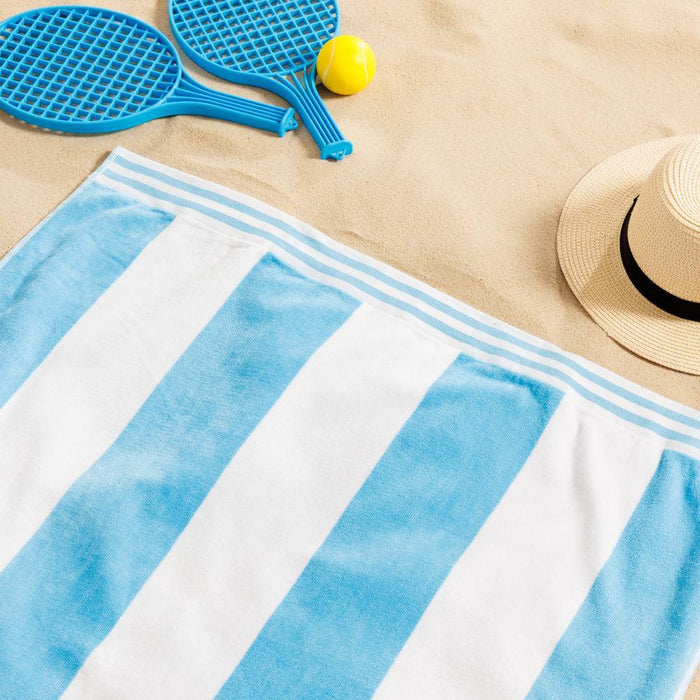 Cotton Bay Miami Cabana Beach Towel Sky Blue-Beach Towels