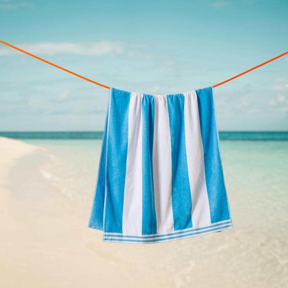 Cotton Bay Miami Cabana Beach Towel Sky Blue-Beach Towels