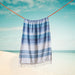 Cotton Bay Multi Stripe Fouta Bag Aqua and Blue-Foutas