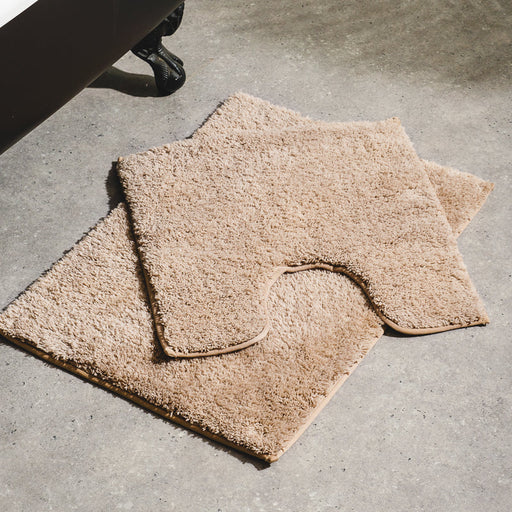 Cotton Bay Non-Slip Toilet Set - Taupe-BATH MAT