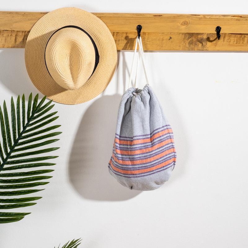 Rio Stripe Fouta Bag - Orange