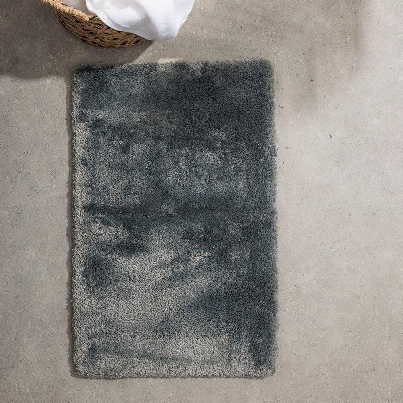 Cotton Bay Non-Slip Silky Bath Mat - Gun Metal Grey-Bath Mat