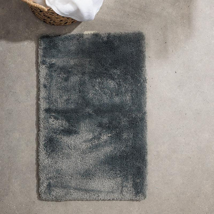 Cotton Bay Non-Slip Silky Bath Mat - Gun Metal Grey-Bath Mat
