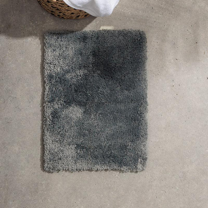 Cotton Bay Non-Slip Silky Bath Mat - Gun Metal Grey-Bath Mat